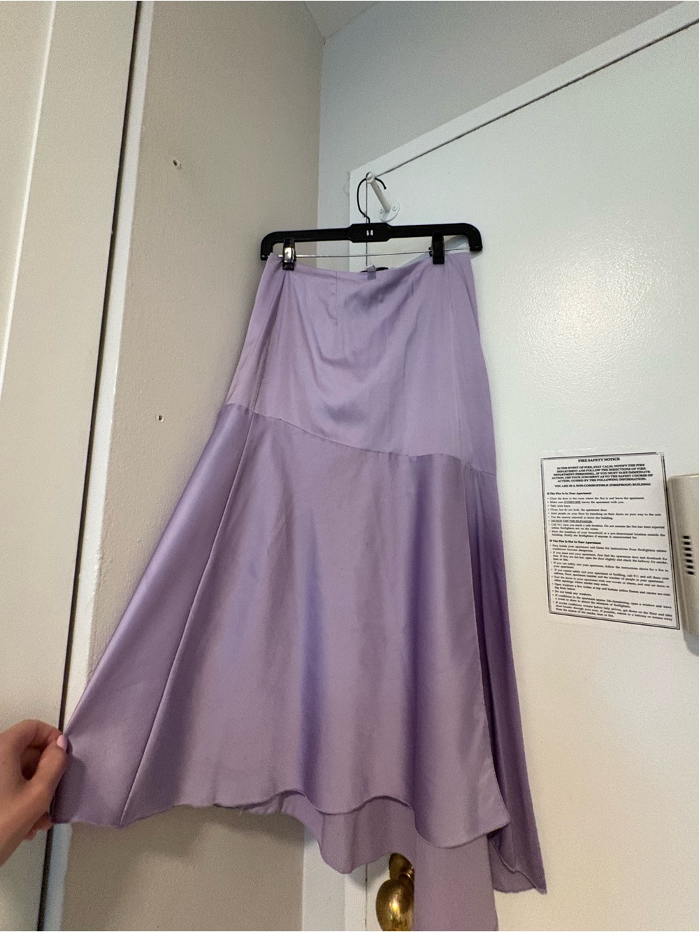 Lilac Satin Maxi Slip Skirt - Picture 2 of 7